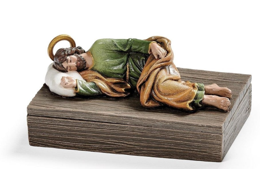 2"H SLEEPING ST JOSEPH PRAYER BOX 3.5W RENAISSANCE