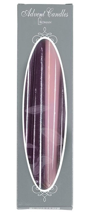 ADVENT WAX CANDLES, 4-PC SET