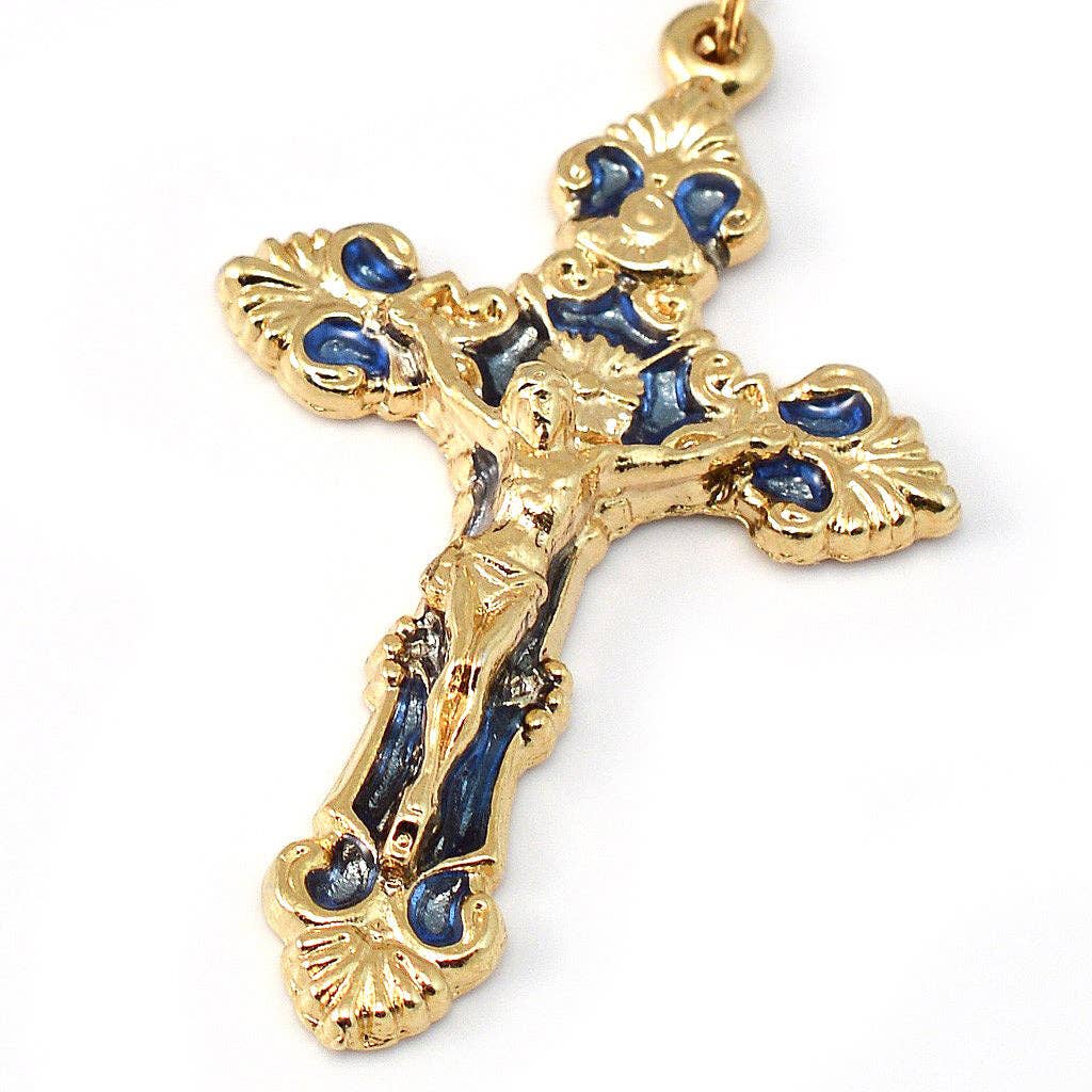 MIRACULOUS MEDAL GOLD ENAMEL ROSARY