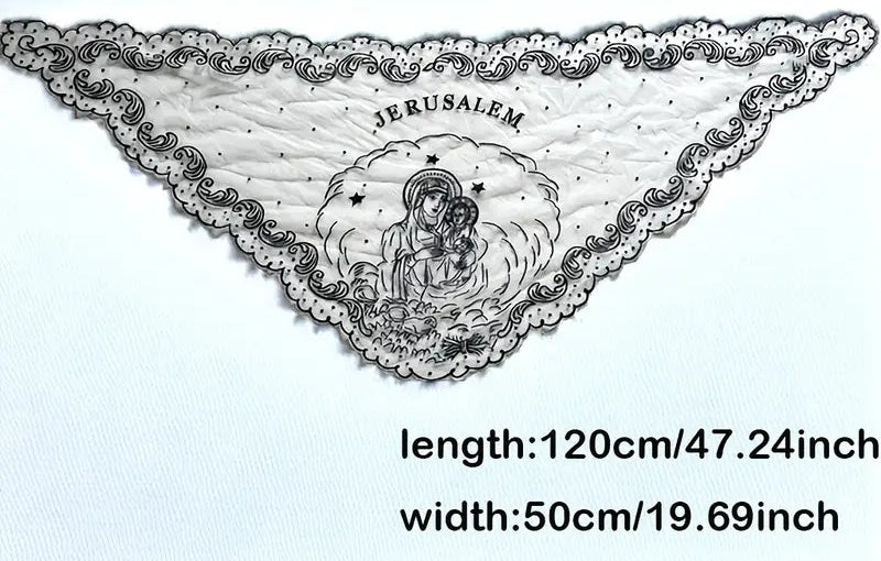 JERUSALEM EMBROIDERED VEIL - WHITE