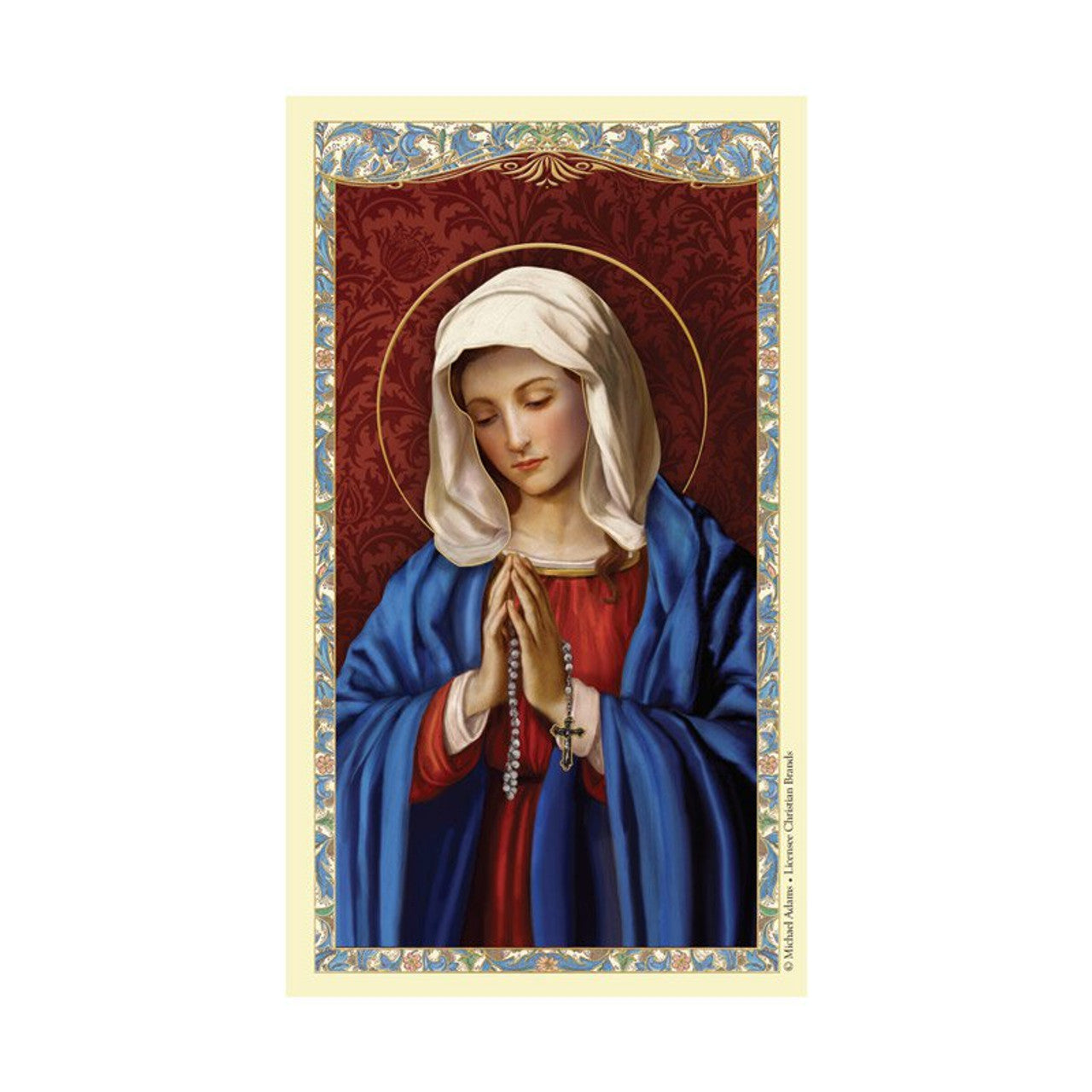 OUR LADY OF THE ROSARY HOLY CARD
