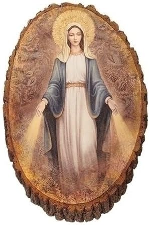 OUR LADY OF GRACE WOOD PLAQUE