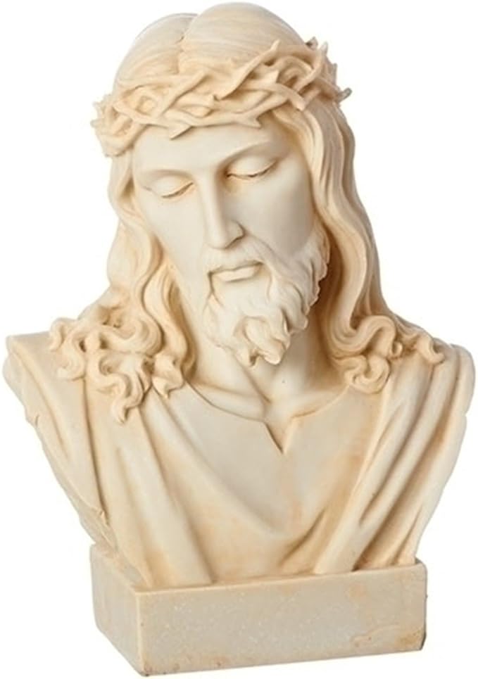 ESTATUA DE BUSTO DE JESÚS COLOR MARFIL 8,25" DE ALTO
