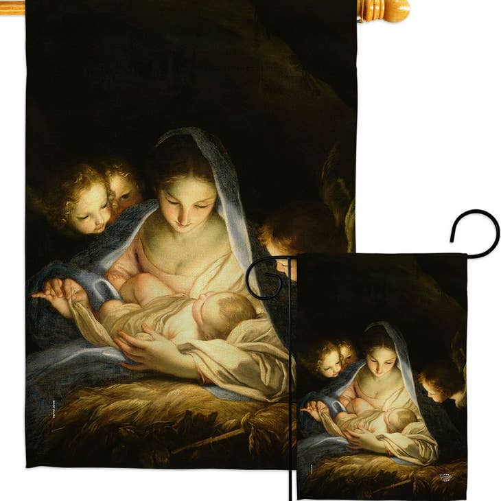 BANDERA DECORADA DE LA NATIVIDAD INVERNAL DE NOCHE SANTA