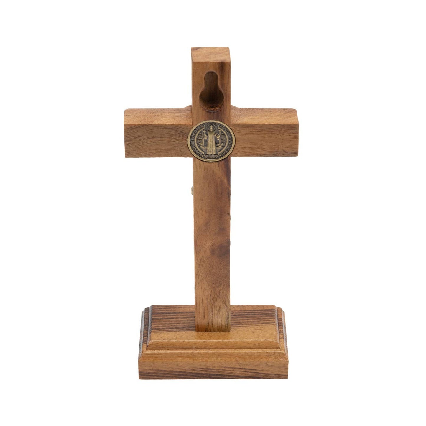 5" ST. BENEDICT WOODEN CROSS WITH STAND