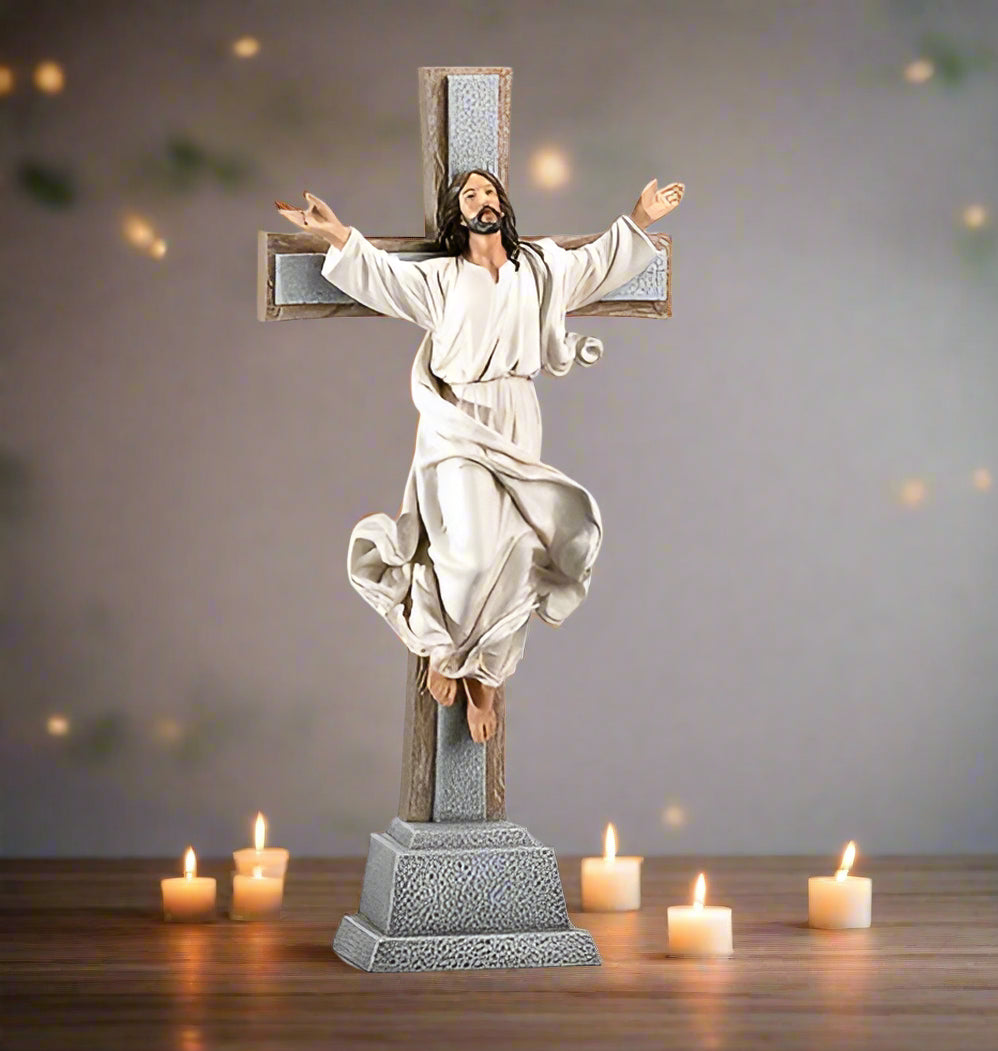 14"H RISEN CHRIST TABLETOP CRUCIFIX