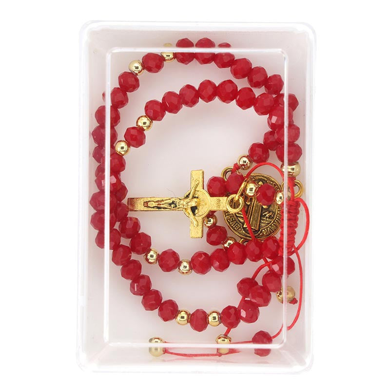 St. Benedict Adjustable Bracelet -Red