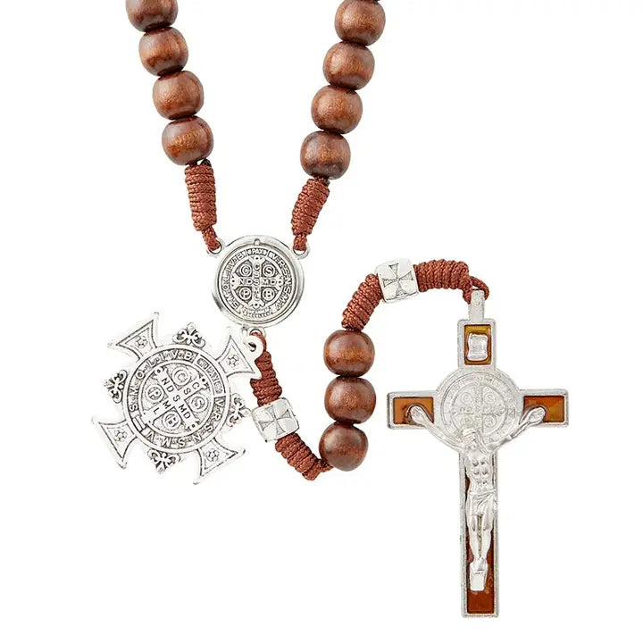St. Benedict Paracord Black Rosary