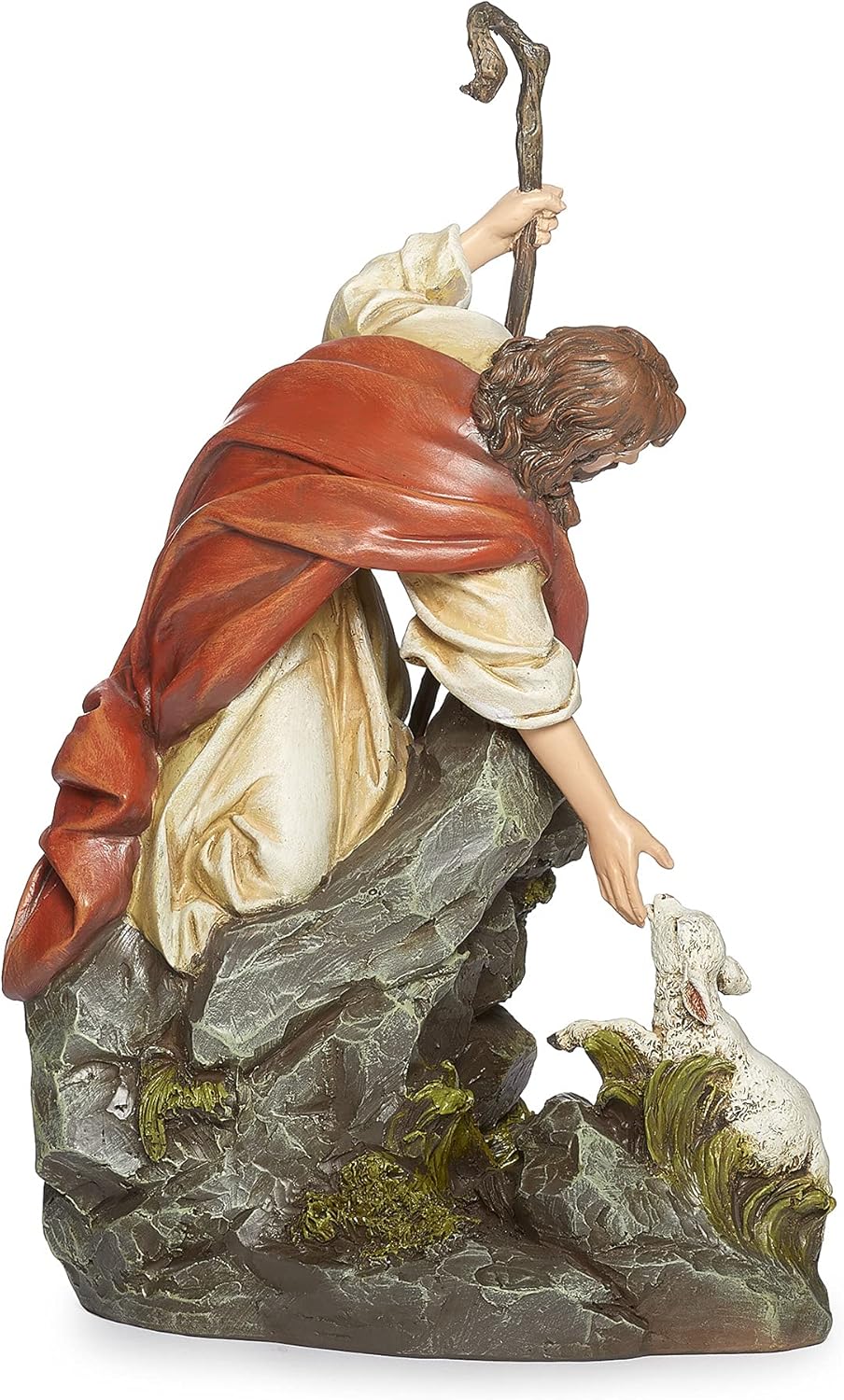 FIGURA DE JESÚS CON CORDERO DE 10.5" DE ALTO, COLECCIÓN RENACENTISTA