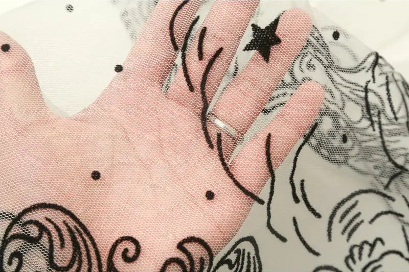 JERUSALEM EMBROIDERED VEIL - WHITE