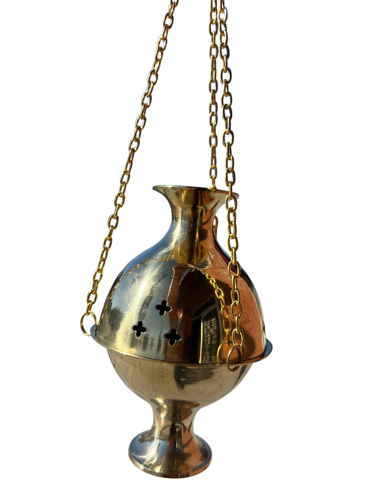 Large Brass Hanging Censer