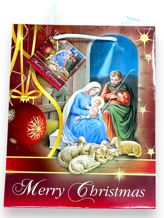 BOLSA DE NAVIDAD ROJA CON PAPEL DE SEÑAL DE REGALO