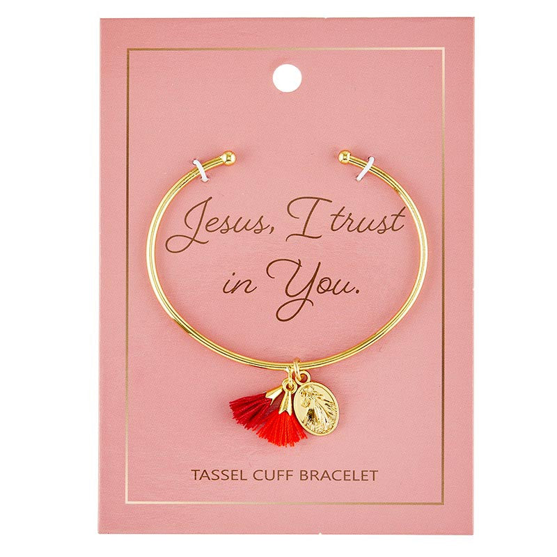 DIVINE MERCY TASSEL CUFF BRACELET