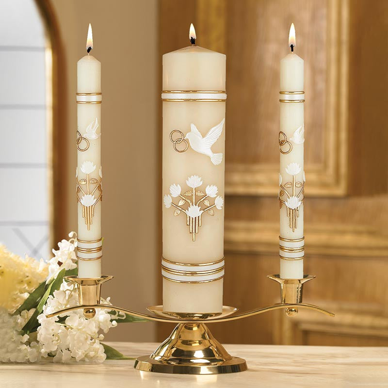 DOVE & RING WEDDING CANDLE