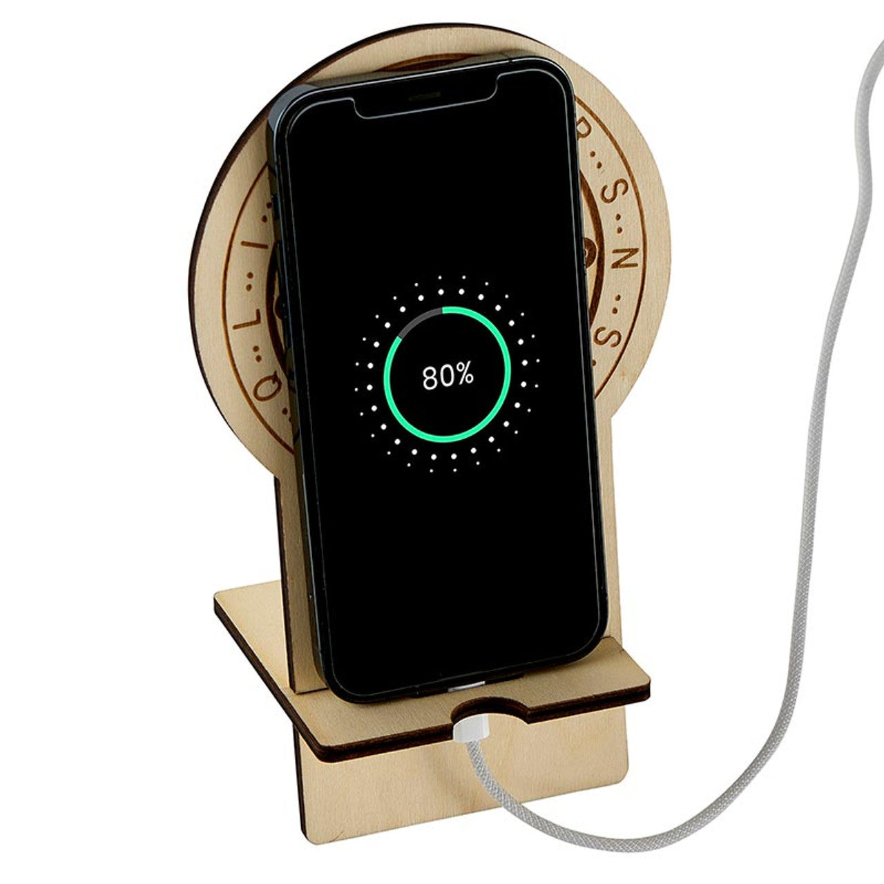 ST. BENEDICT WOOD PHONE STAND