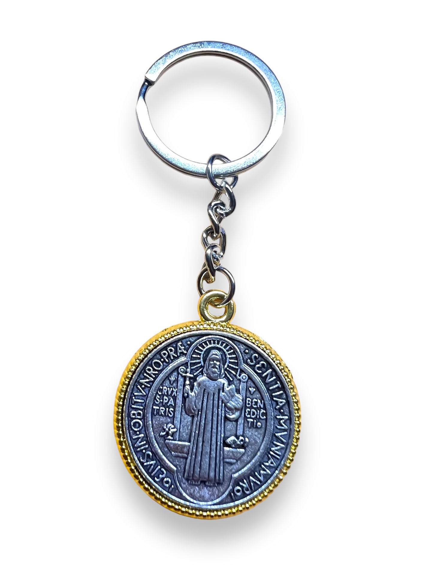 KEYCHAIN: ST. BENEDICT MEDAL BUDDED EDGE