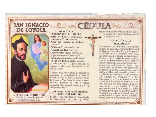 CÉDULA DE SAN IGNACIO DE LOYOLA
