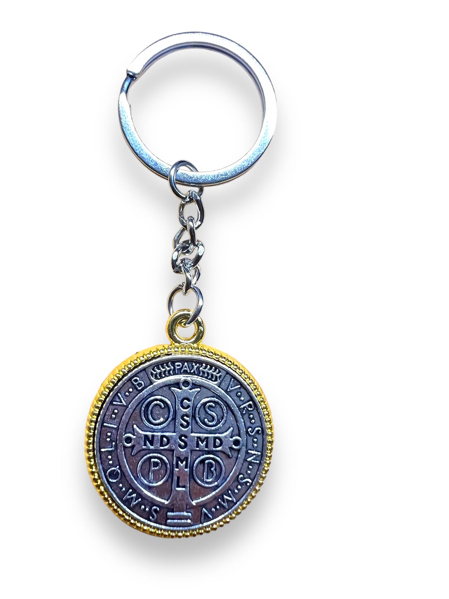 KEYCHAIN: ST. BENEDICT MEDAL BUDDED EDGE