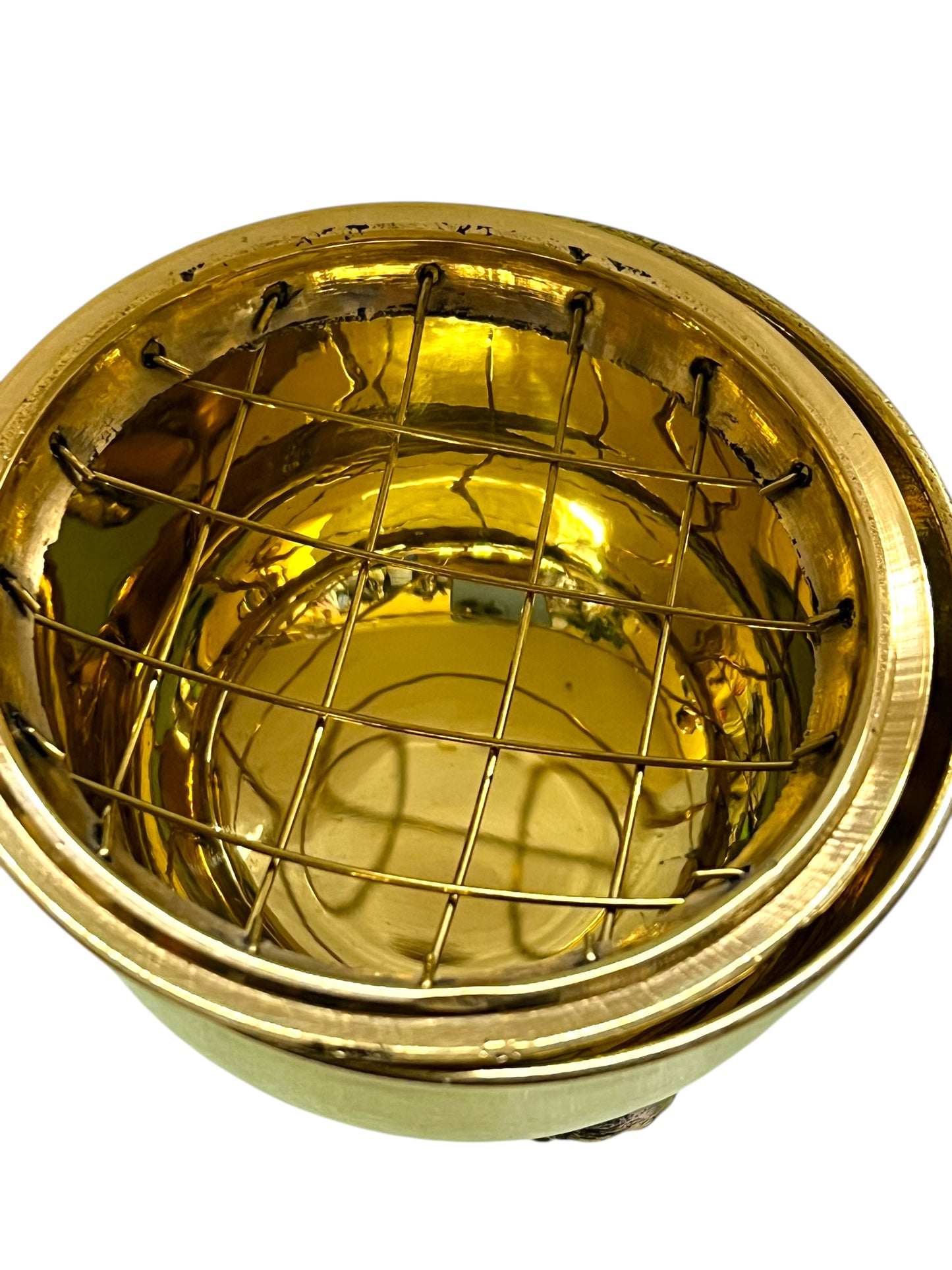 BRASS INCENSE BURNER: 2.5" WITH 3 LEGS & SCREEN