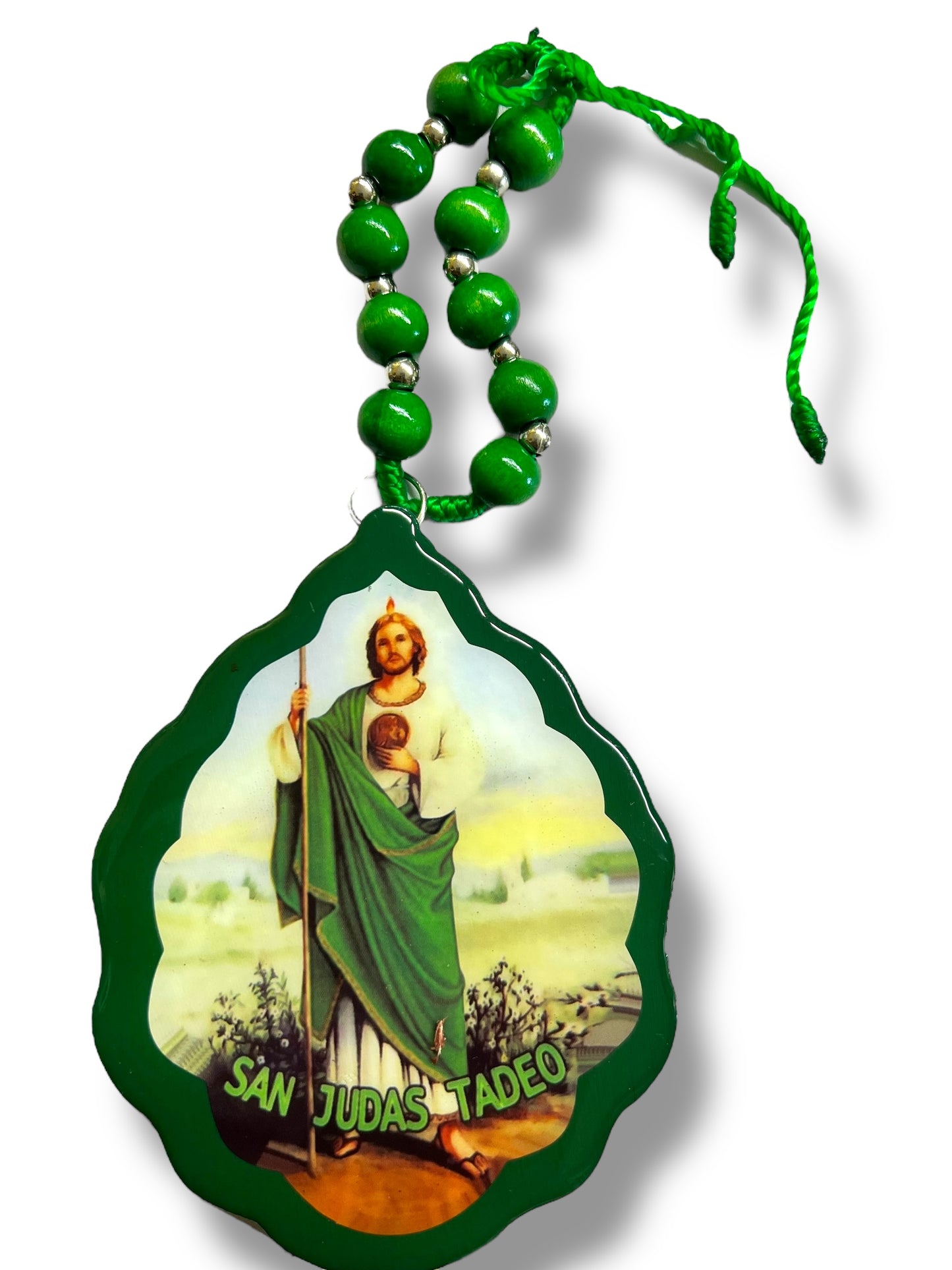 AUTO DEVOTIONAL: ST. JUDE THADDEUS WOODEN MEDALLION