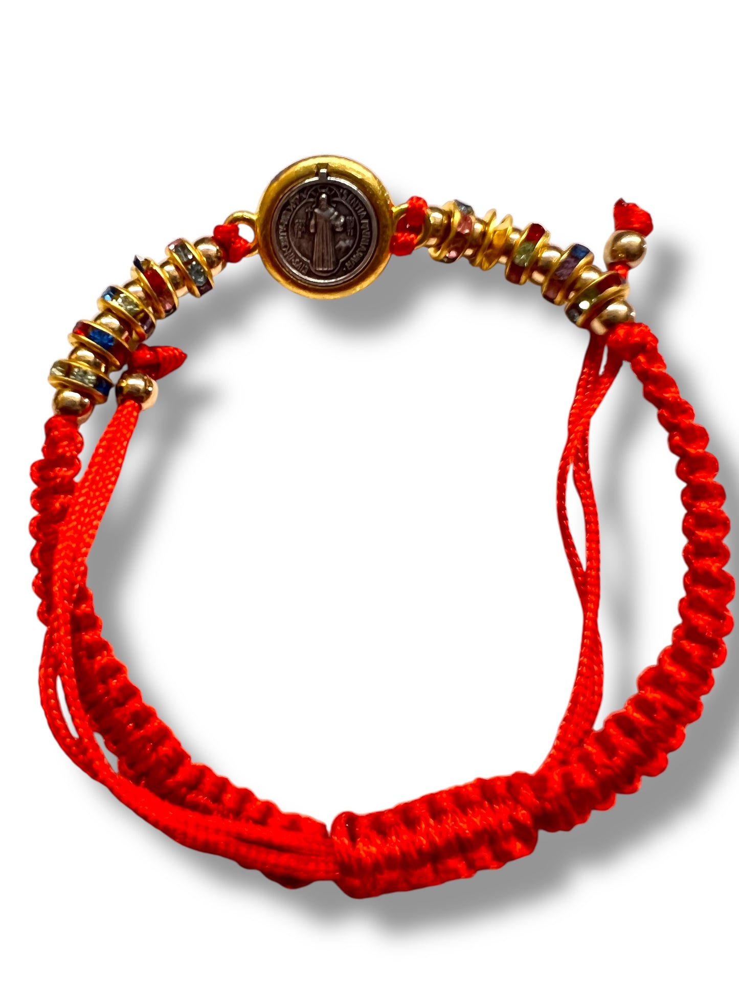 PULSERA: SAN BENITO ENROSCADA CON CRISTALES
