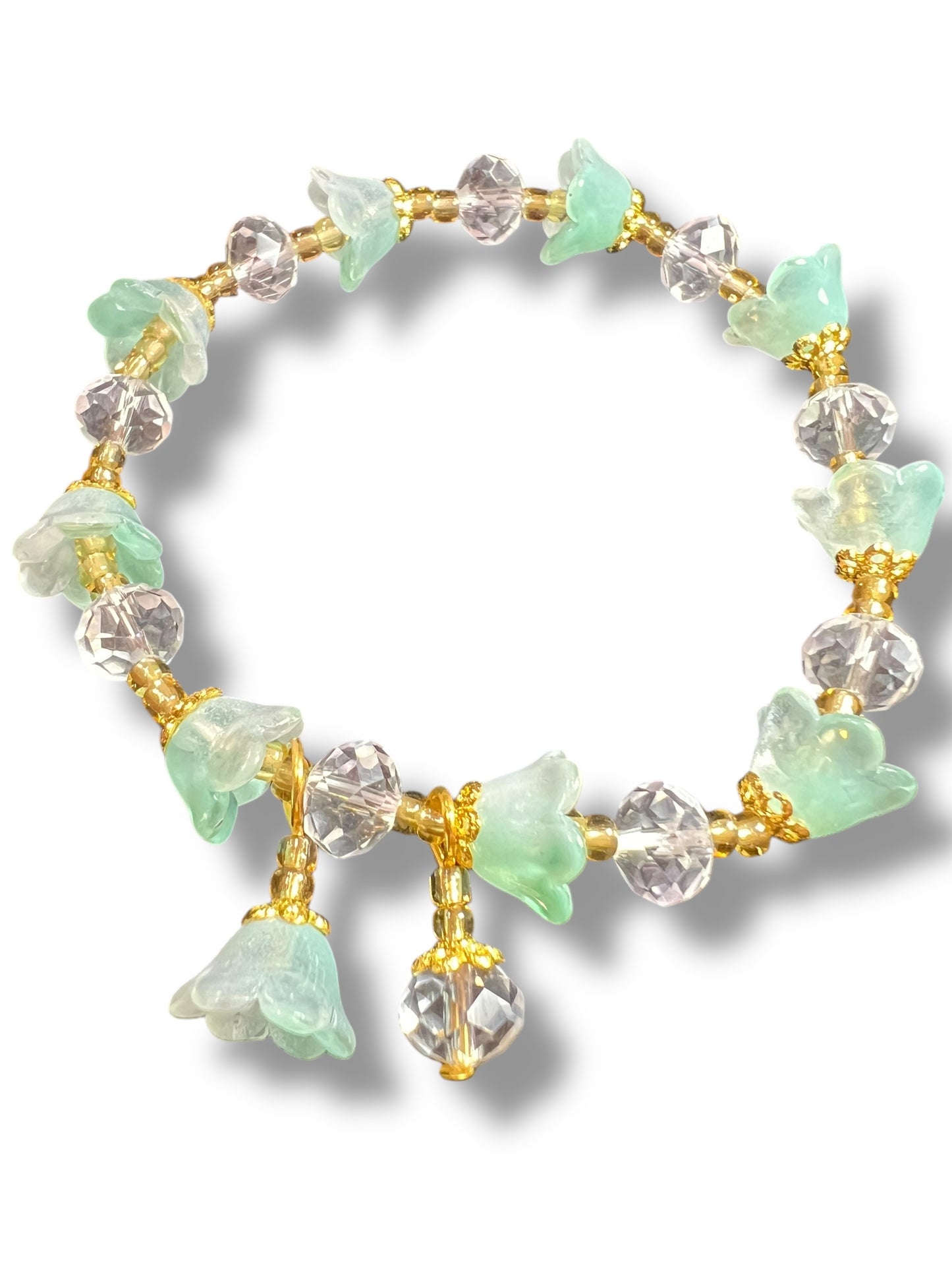 BRACELET: SMOKED FLOWER-SHAPED GLASS