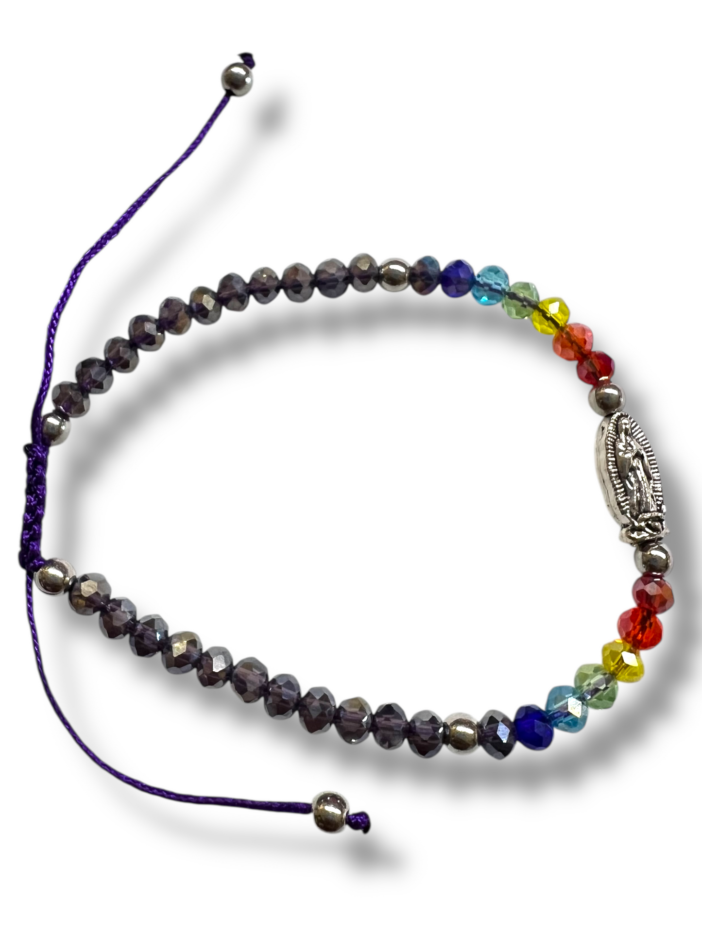BRACELET: OUR LADY OF GUADALUPE -MULTICOLOR CRYSTALS