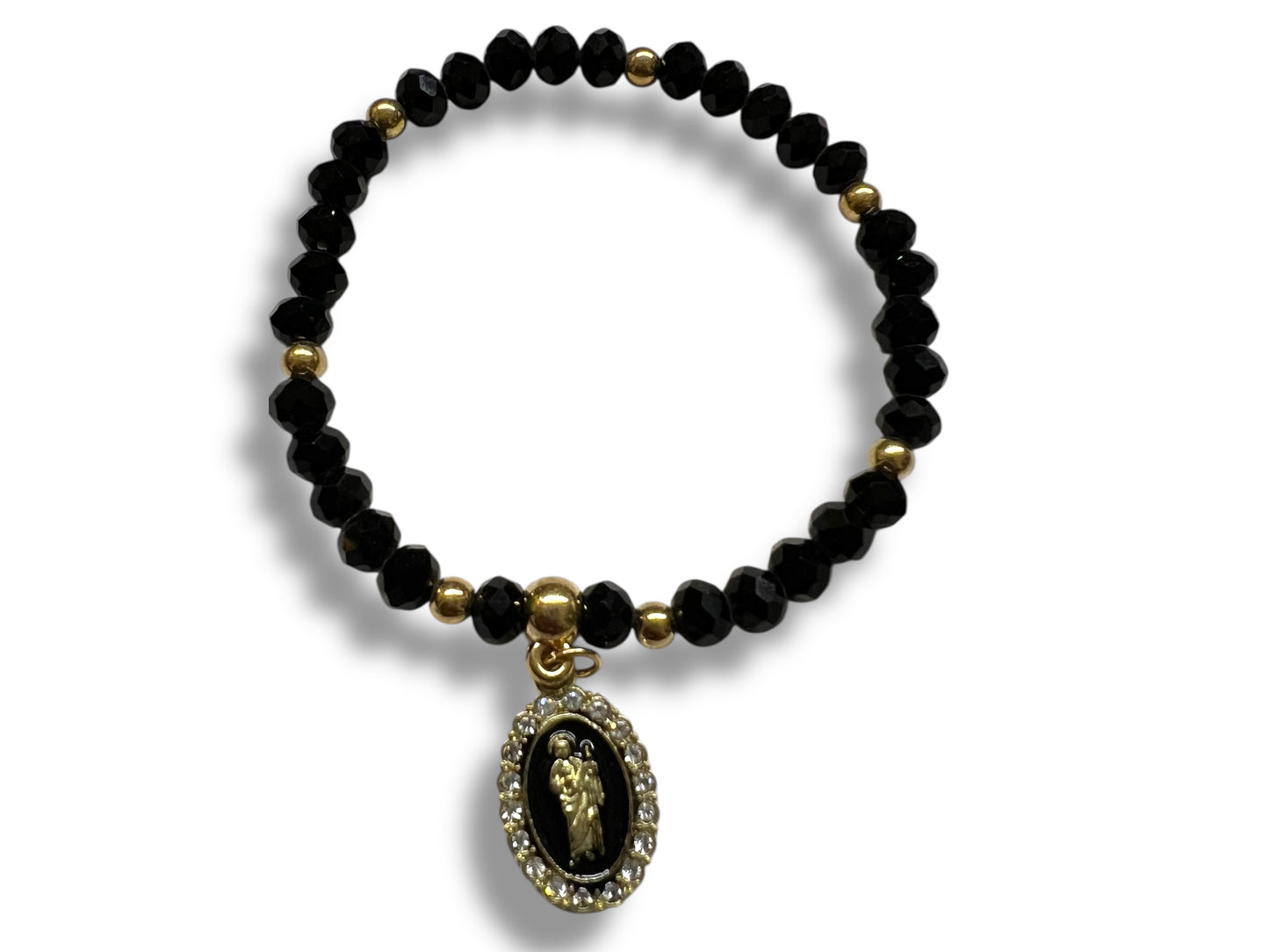 BRACELET: ST. JUDE THADDEUS GREEN GLASS BEADS