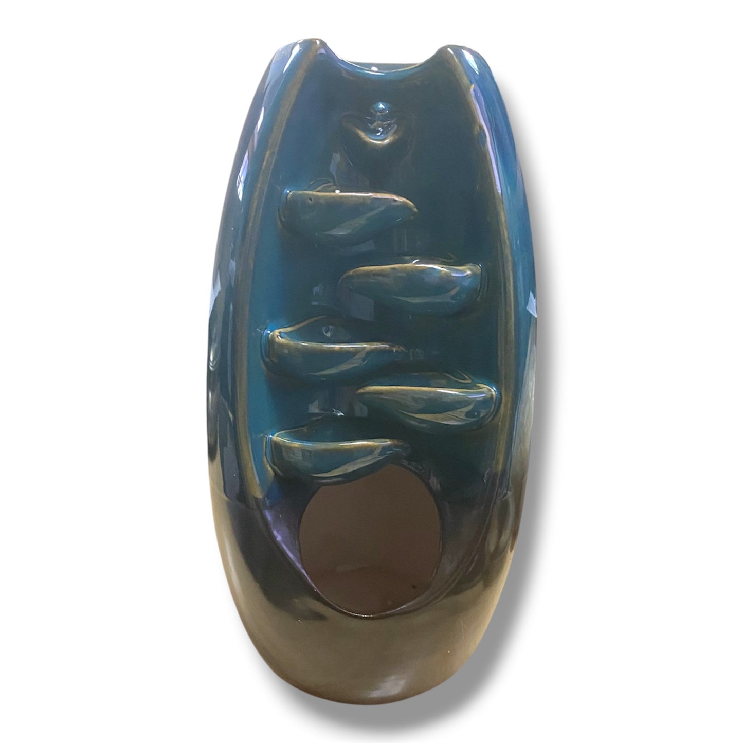 CERAMIC BACKFLOW INCENSE BURNER 7.5"H