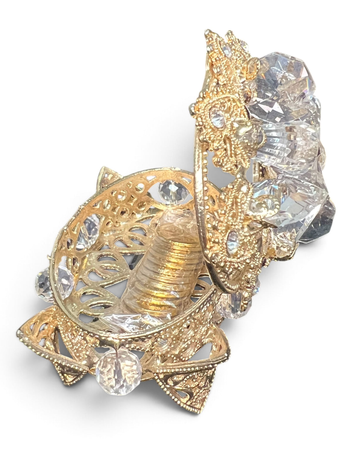 Golden Wedding Arras Glass & Rhinestone Box
