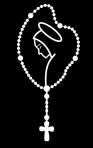 OUR LADY OF ROSARY CREATIVE CAR DECALS M WHITE