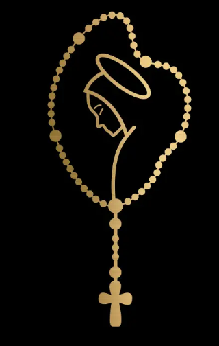 OUR LADY OF ROSARY CREATIVE CAR DECALS M GOLDEN