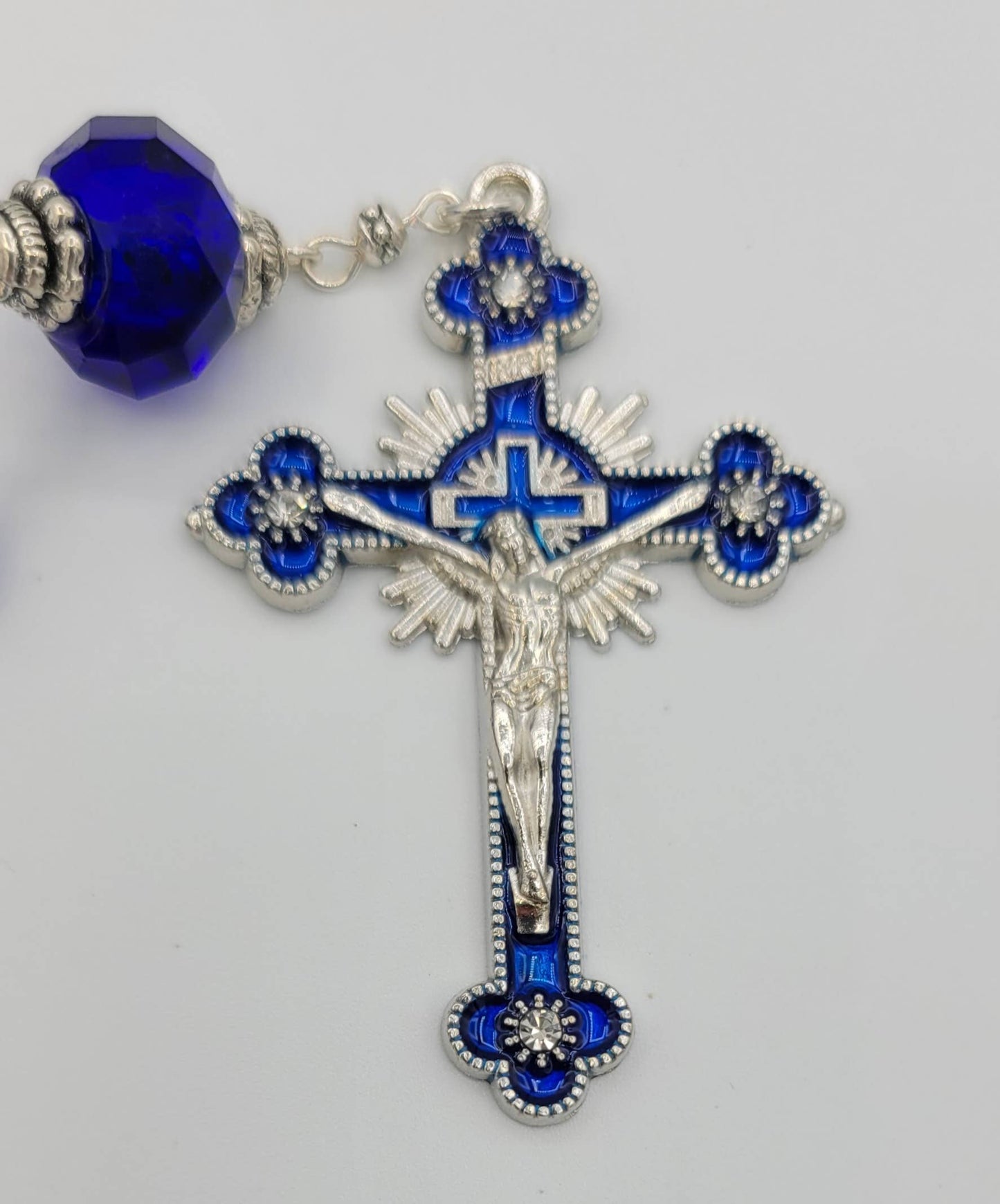 COBALT BLUE CRYSTAL ROSARY