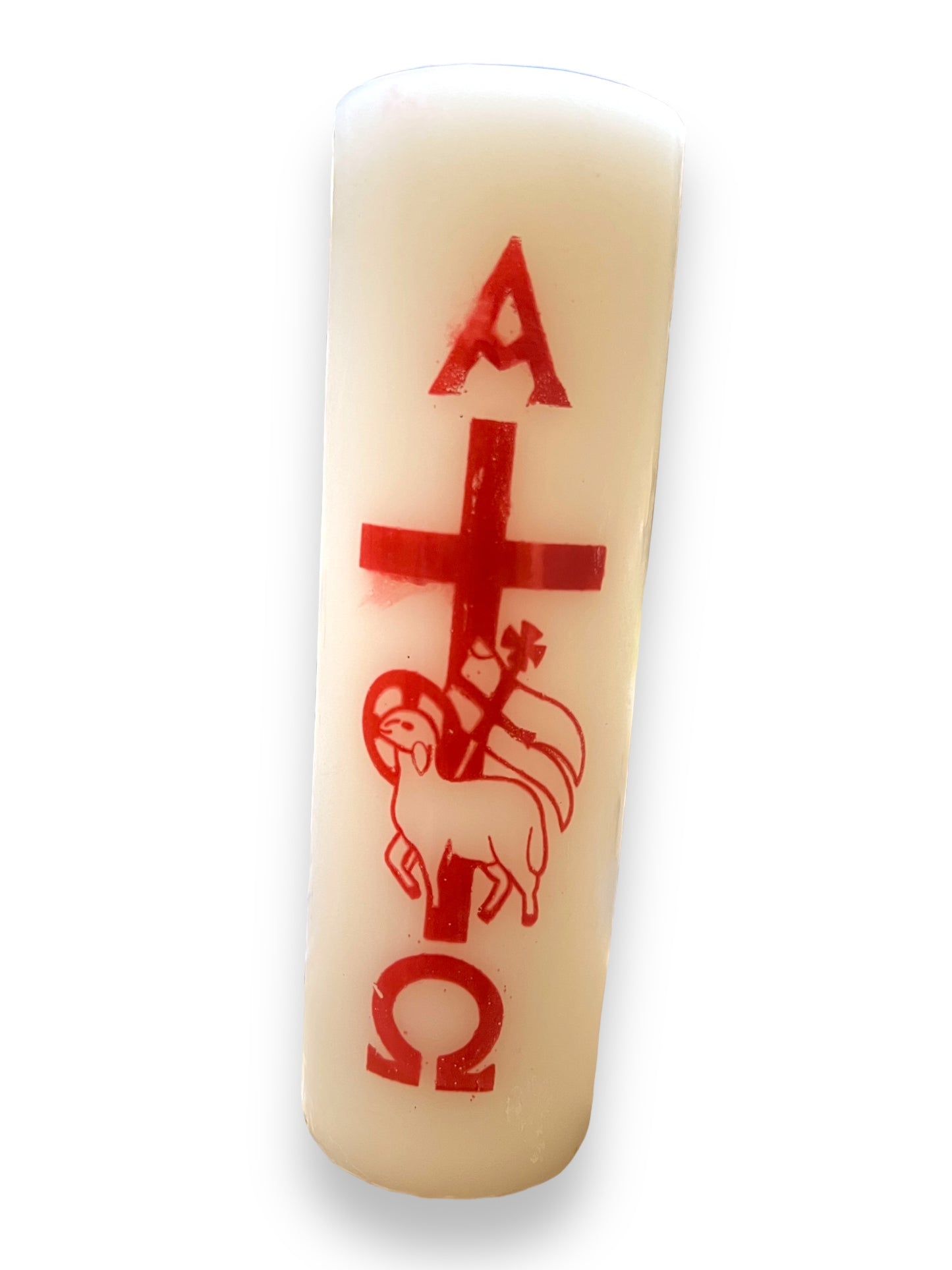 #3 SCREEN PRINTED WAX PASCHAL CANDLE 8"X2.5"