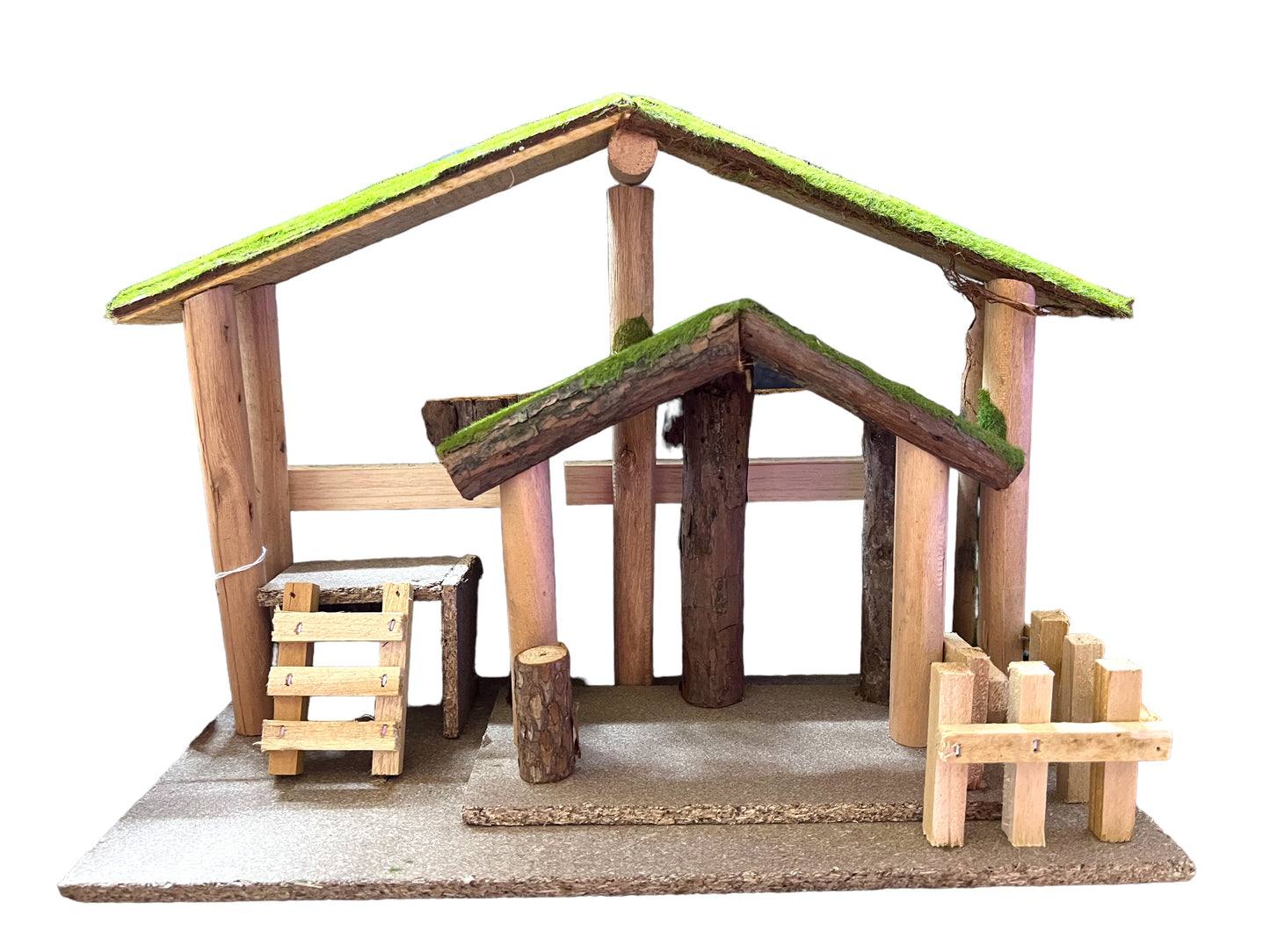 NATIVITY SET WOODEN HOUSE