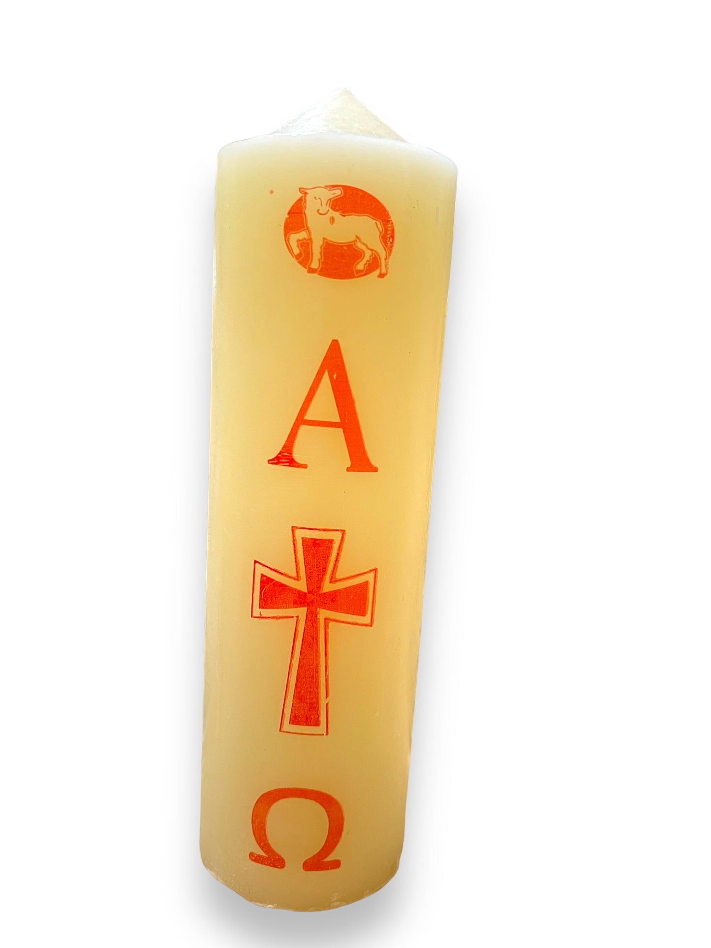#3 SCREEN PRINTED WAX PASCHAL CANDLE 8"X2.5"