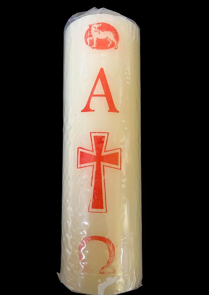 #3 SCREEN PRINTED WAX PASCHAL CANDLE 8"X2.5"