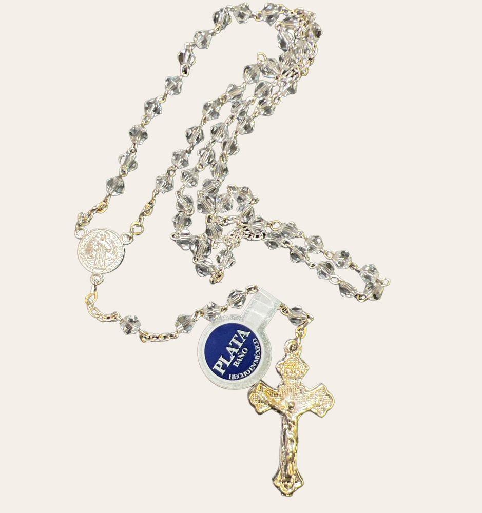6MM BEADS GLASS ROSARY ST BENEDICT