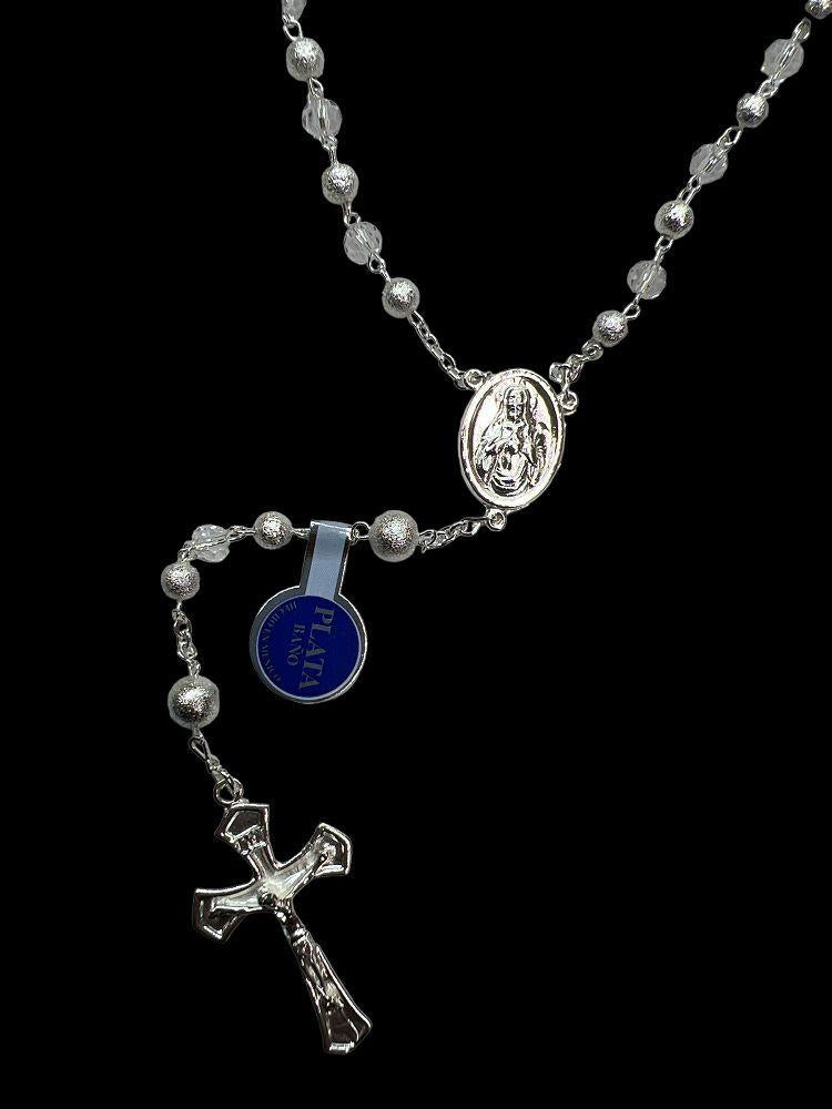 AB CRYSTAL ROSARY / SILVER