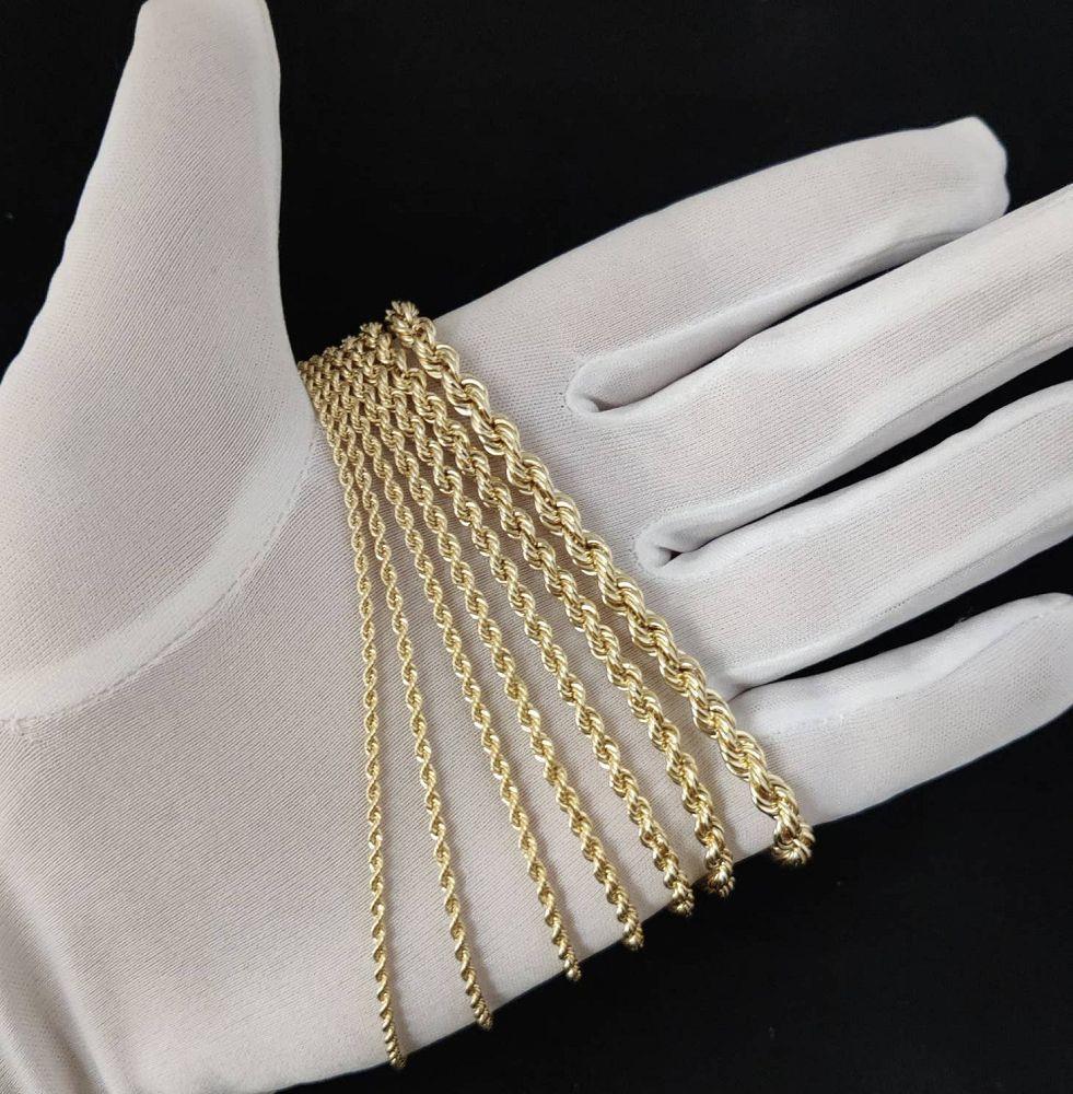 .925 STERLING SILVER GOLD ROPE CHAIN 18"