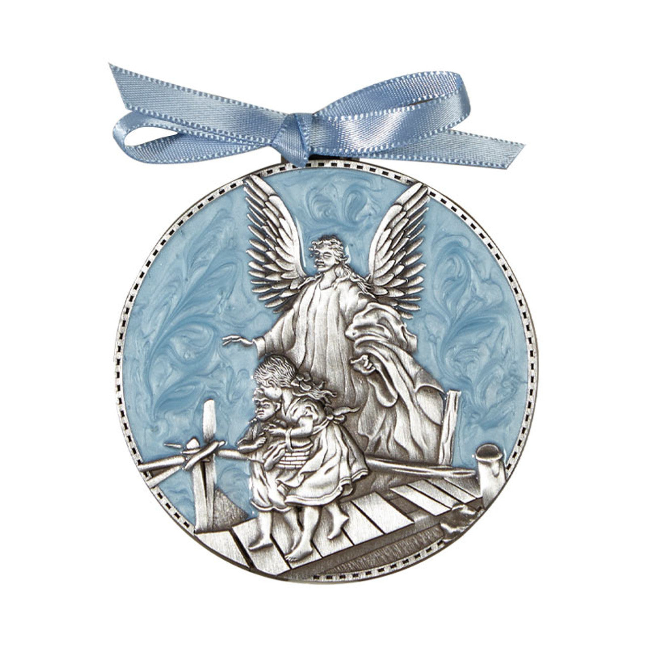 BLUE GUARDIAN ANGEL CRIB MEDAL