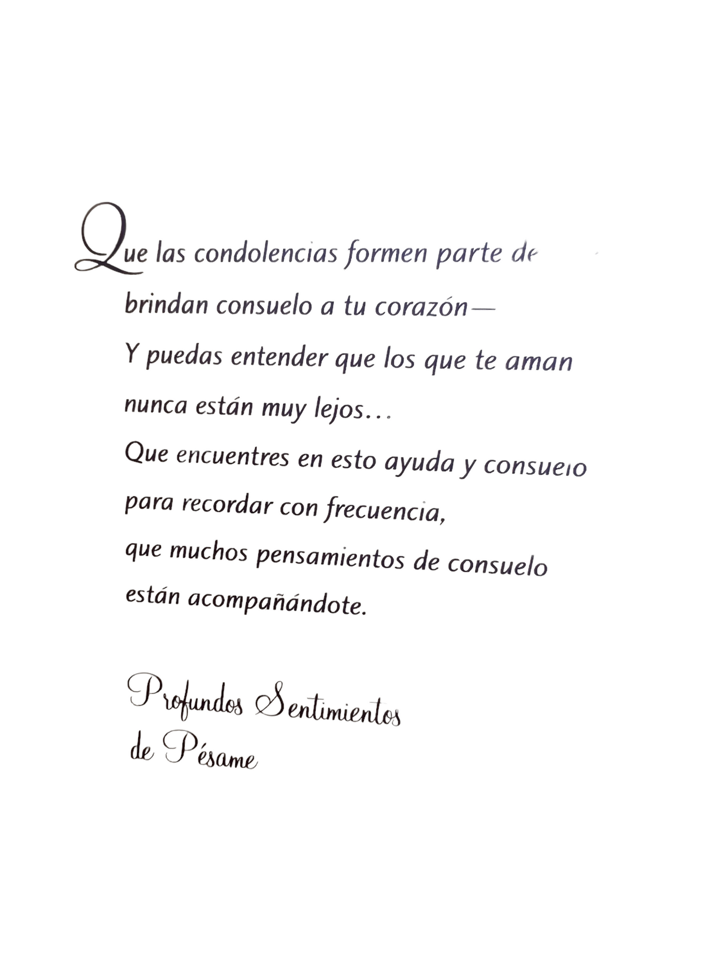 CON PROFUNDOS SENTIMIENTOS DE PÉSAME