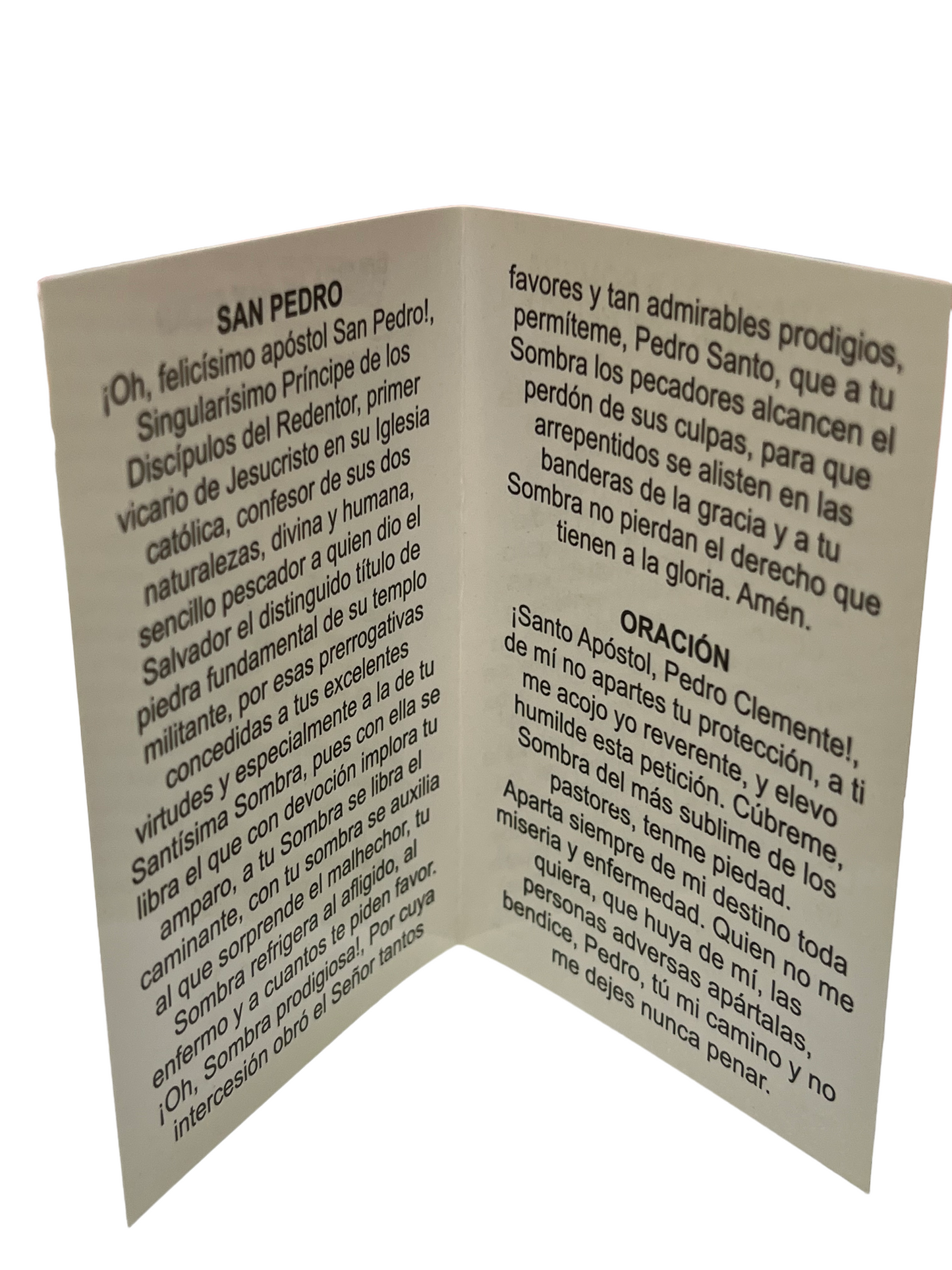 ESTAMPA DOBLE C/ ORACION: SOMBRA DE SAN PEDRO