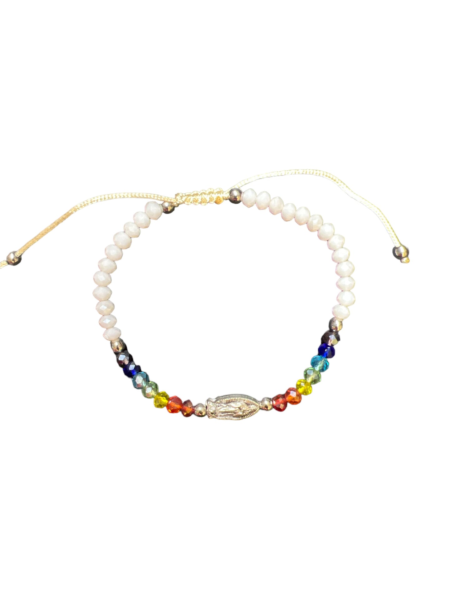 BRACELET: OUR LADY OF GUADALUPE -MULTICOLOR CRYSTALS