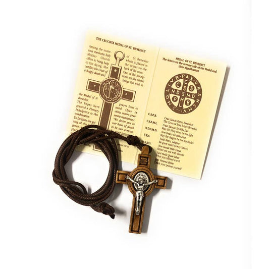 ST. BENEDICT CROSS IN OLIVE WOOD 4.5X2.5CM