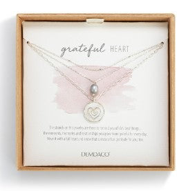 GRATEFUL HEART OF MOTHER OF PEARL NECKLACE - GOLD