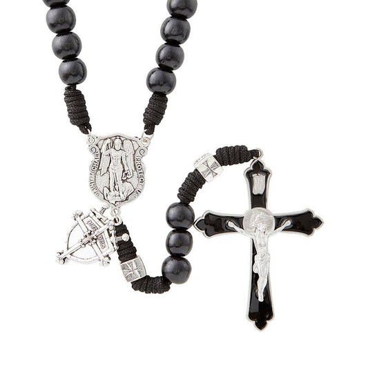 ST. MICHAEL ARCHANGEL PARACORD BLACK ROSARY