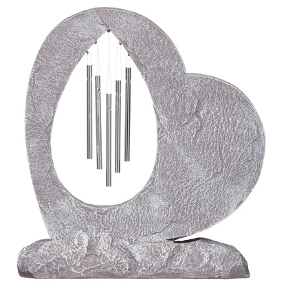 CAMPANILLA DE VIENTO CONMEMORATIVA PARA JARDÍN, EN FORMA DE CORAZÓN