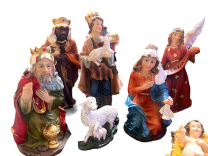 11-PC NATIVITY SET MULTICOLOR - Tiendita San Juditas 8"-10" Tiendita San Juditas