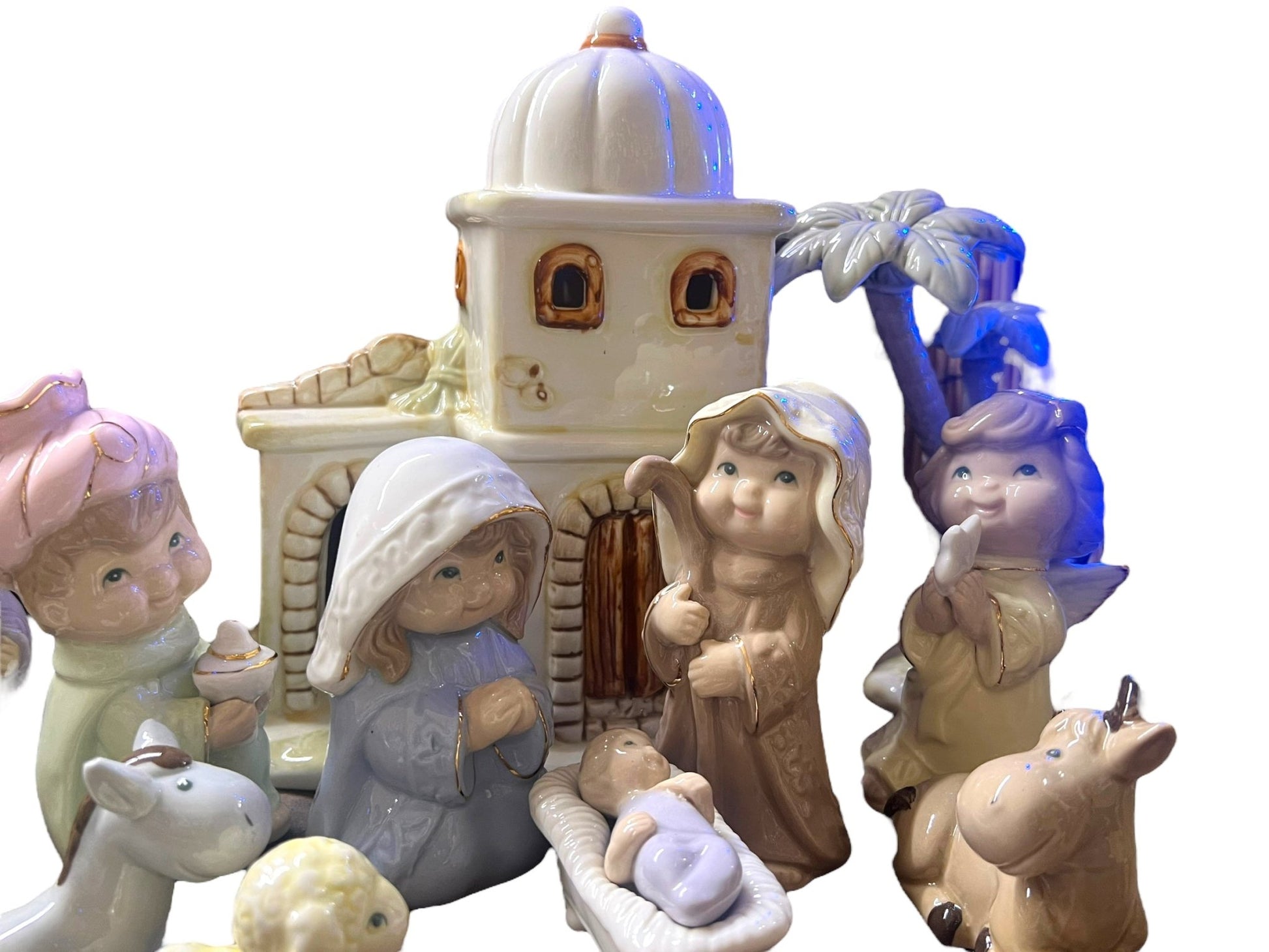 12-PC PORCELAIN NATIVITY SET - Tiendita San Juditas 4"-6" Tiendita San Juditas